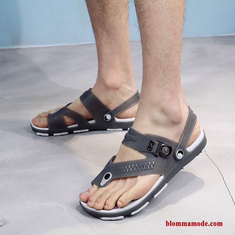 Herr Sandaler Mode Flip Flops Stranden Tofflor Skor Trend Grå