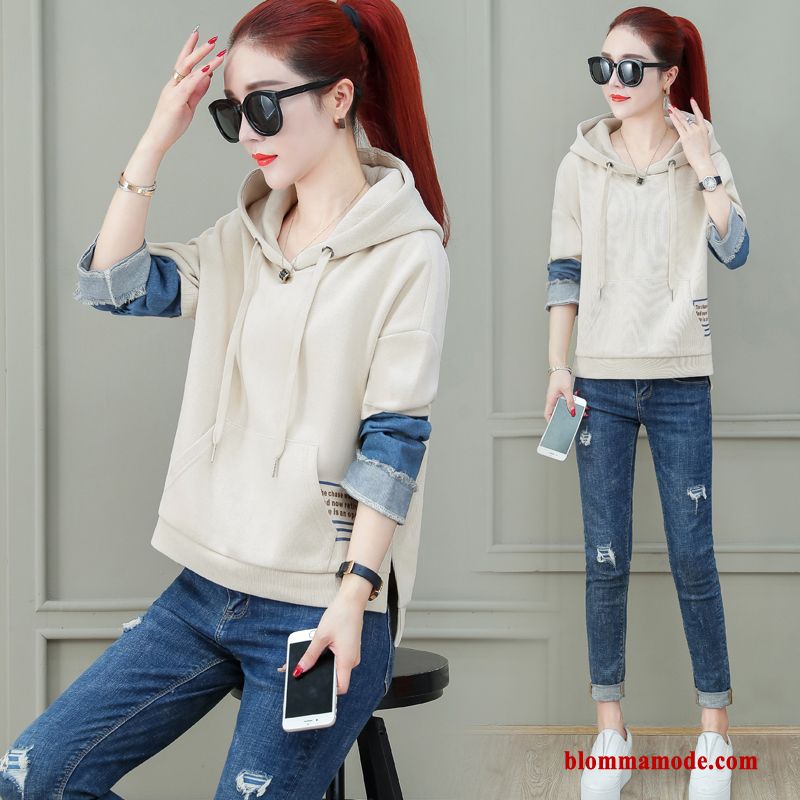 Huvtröja Dam Casual Ny Höst Fashionabla Kappor Rockar Med Huva Toppar Beige