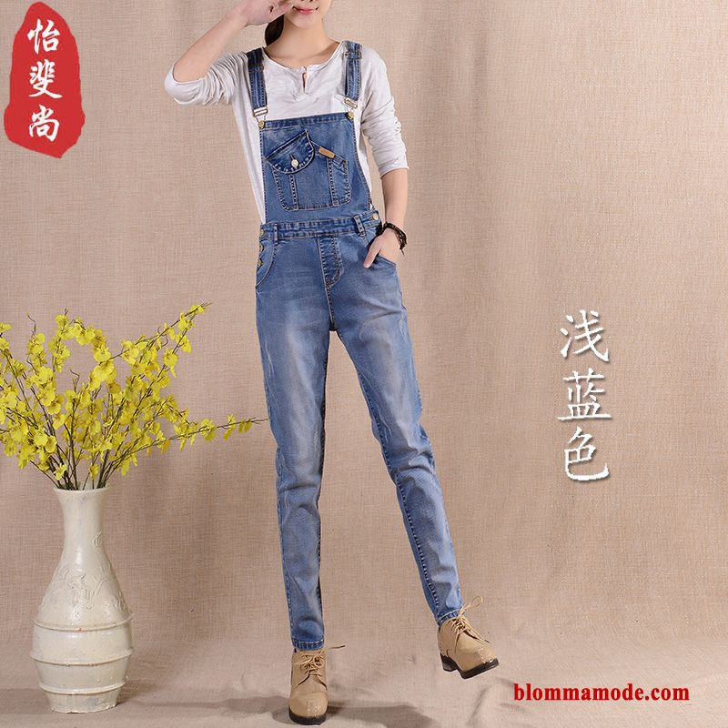 Hängselbyxor Lösa Hängsel Sommar Höst Student Denim Dam Jumpsuit