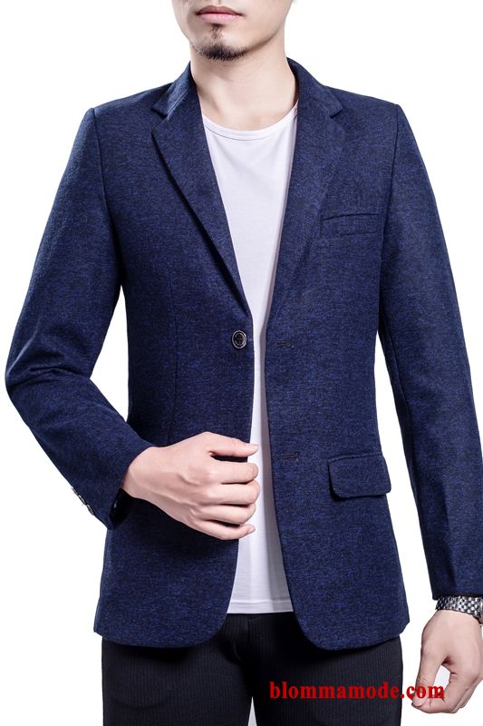 Höst Herr Medelåldern Kavaj Blazer Slim Fit Casual Tunn