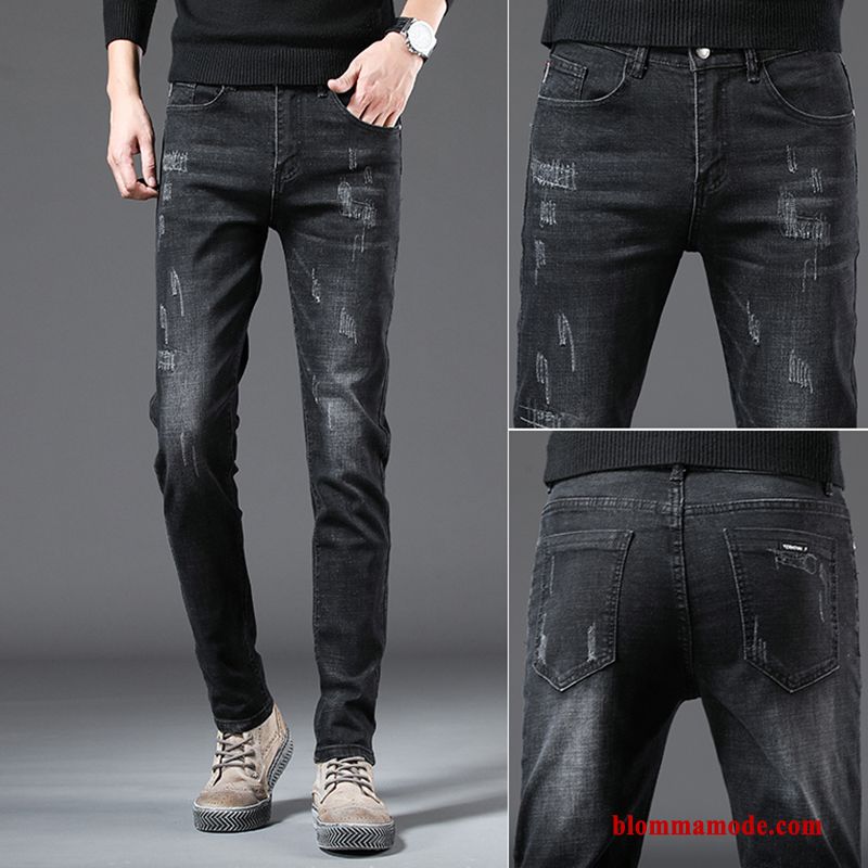 Jeans Svart Herr 2019 Slim Fit Lång Ny Höst Trend