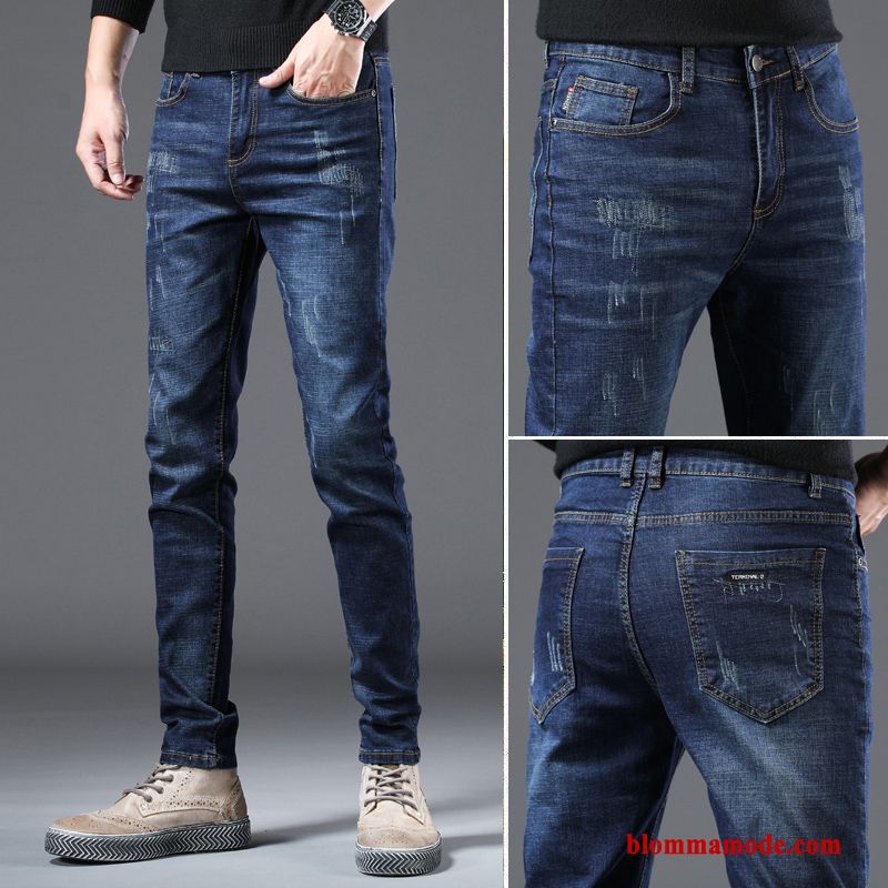 Jeans Svart Herr 2019 Slim Fit Lång Ny Höst Trend