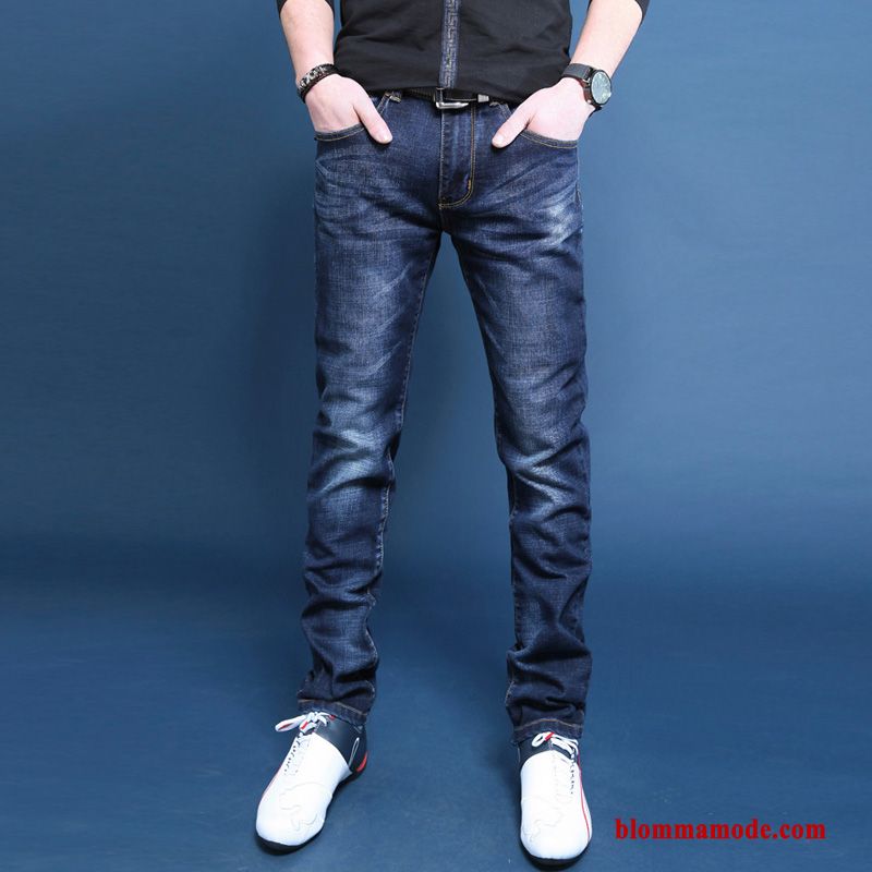 Jeans Ungdom Herr Byxor Vår Trend Slim Fit Mode Höst