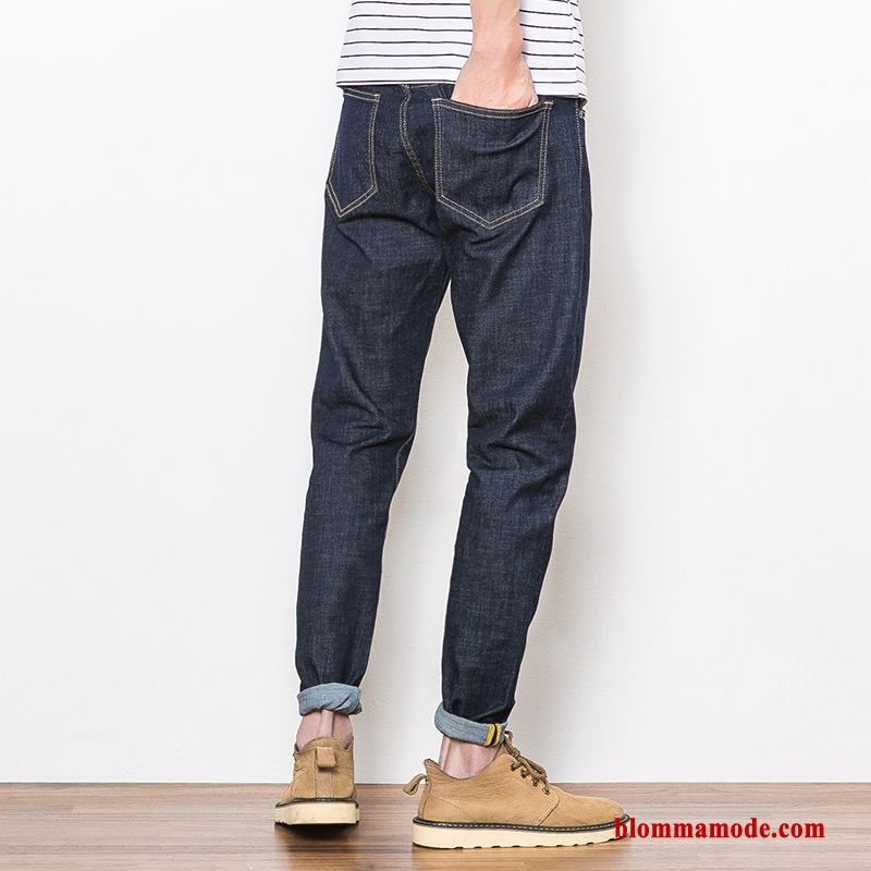 Jeans Ungdom Herr Trend Svart Slim Fit Till Höst Casual