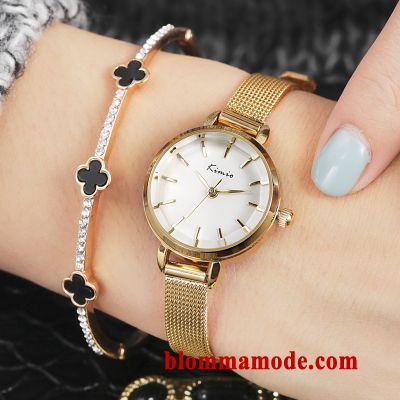 Kedja Mode Enkel Armbandsur Student Trend Dam Liten Guld Beige