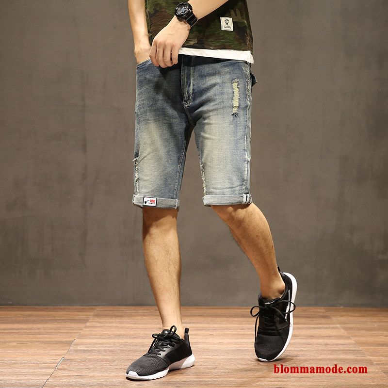 Kortbyxor Jeans Shorts Herr Stretch Tunn Rakt Trend