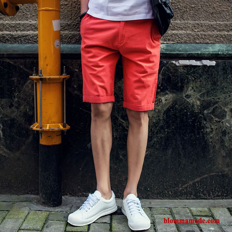 Kortbyxor Lösa Trend Herr Sommar Capri Byxor Shorts Grön Casual