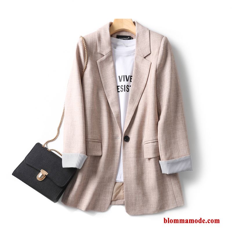 Kostymjacka Blazer Höst Casual Dam Ny Toppar Röd Beige