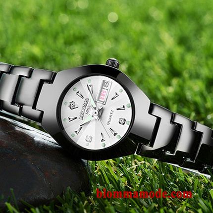 Kvartsur Casual Kalender Armbandsur Ny 2018 Vattentät Mode Herr Silver