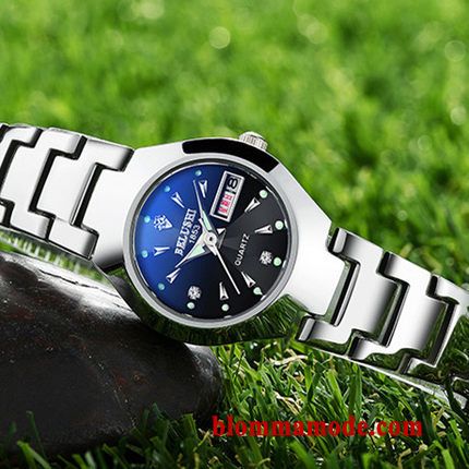 Kvartsur Casual Kalender Armbandsur Ny 2018 Vattentät Mode Herr Silver