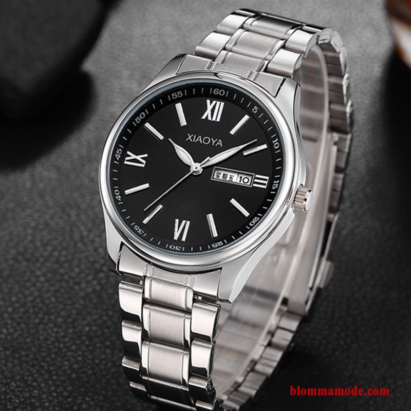 Kvartsur Mode Par Casual Herr Dam Armbandsur Student Vit Silver