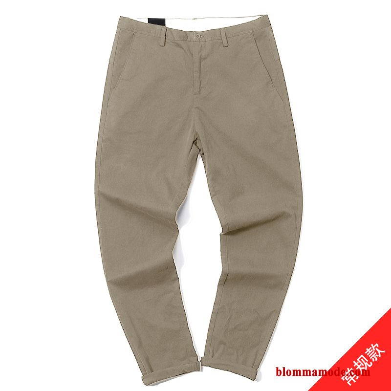 Liten Mörk Trend Varumärke Casual Byxor Bomull Harlan Rakt Slim Fit Herr