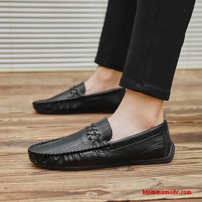 Loafer Slip On Personlighet Läderskor Trend Båtskor Herr Vår Grå