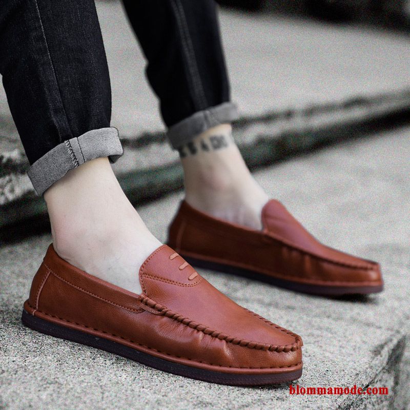 Loafers Brun Sommar Herr 2019 British Läderskor Slip On Loafer