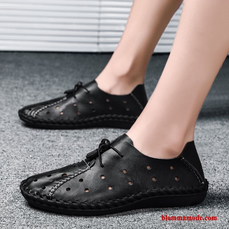 Loafers Båtskor Andningsbar Trend Casual Sommar Slip On Läderskor Skit Herr