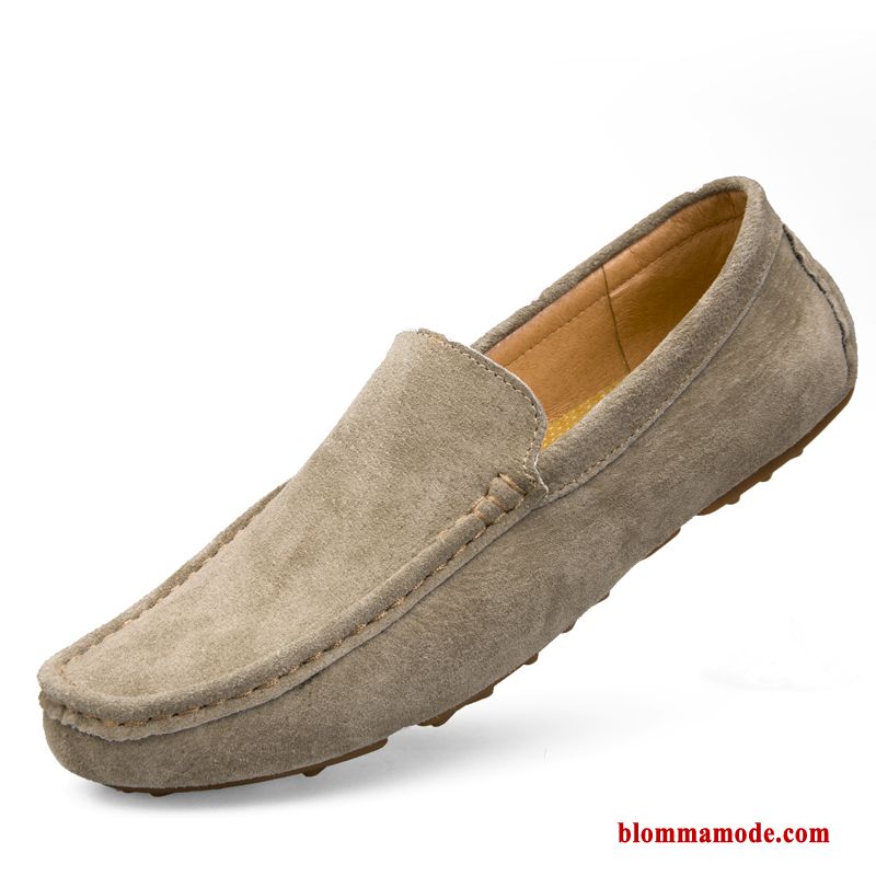 Loafers Herr Båtskor Höst Loafer Läderskor Platta Andningsbar British Khaki