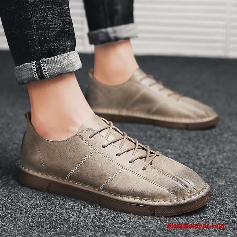 Loafers Herr Läderskor British Trend Casual Business Vår Allt Matchar Röd