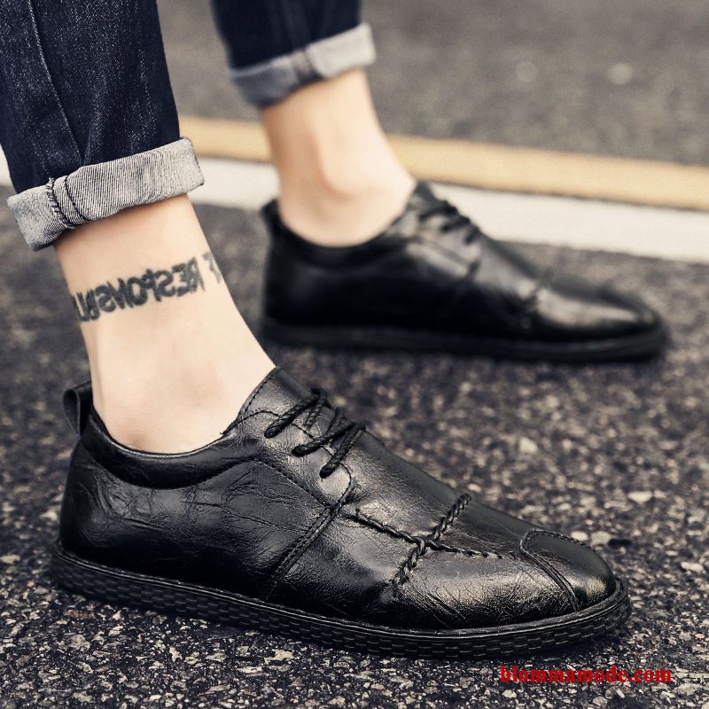 Loafers Herr Läderskor British Trend Casual Business Vår Allt Matchar Röd