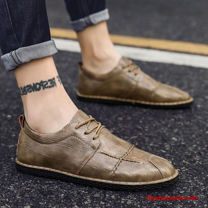 Loafers Herr Läderskor British Trend Casual Business Vår Allt Matchar Röd