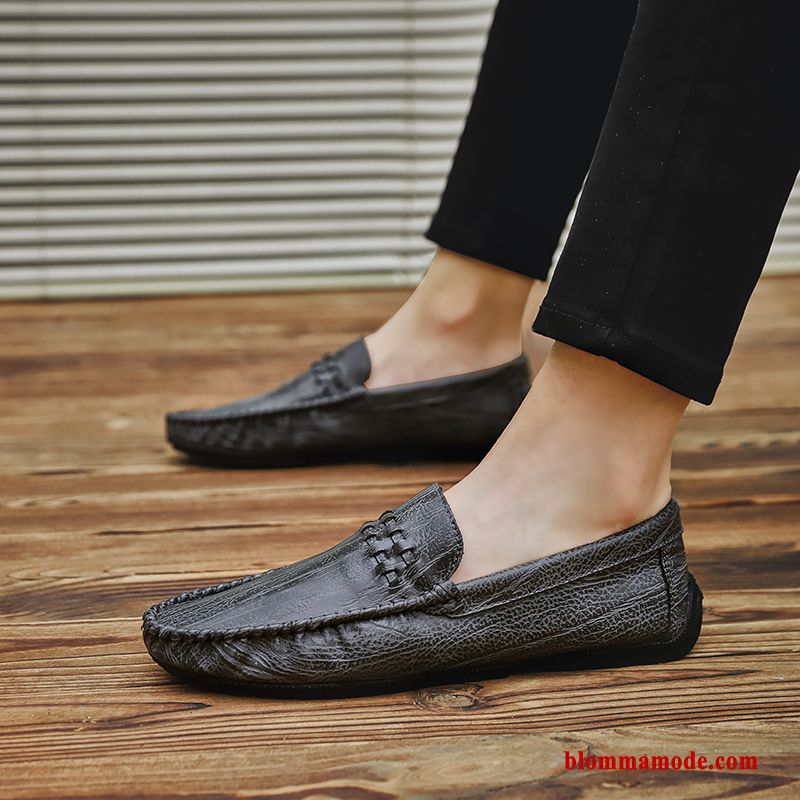 Loafers Höst Casual Slip On Skor 2018 Trend Herr Allt Matchar Svart