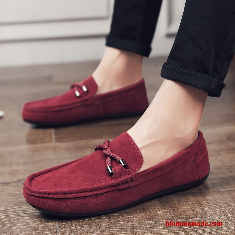 Loafers Loafer Casual Vår Trend Skor Slip On Herr Båtskor Röd