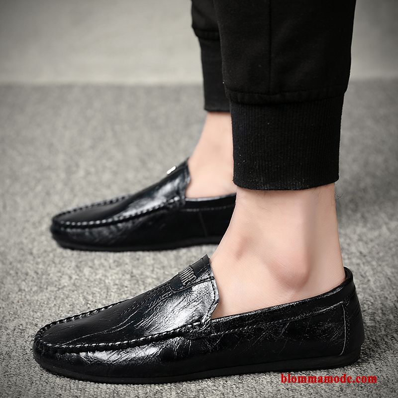 Loafers Läderskor 2019 Allt Matchar Herr Casual Trend Andningsbar Sommar Vit