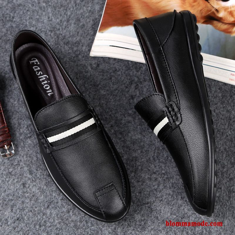 Loafers Läderskor Personlighet Trend Andningsbar Loafer Båtskor 2019 Casual Herr Svart