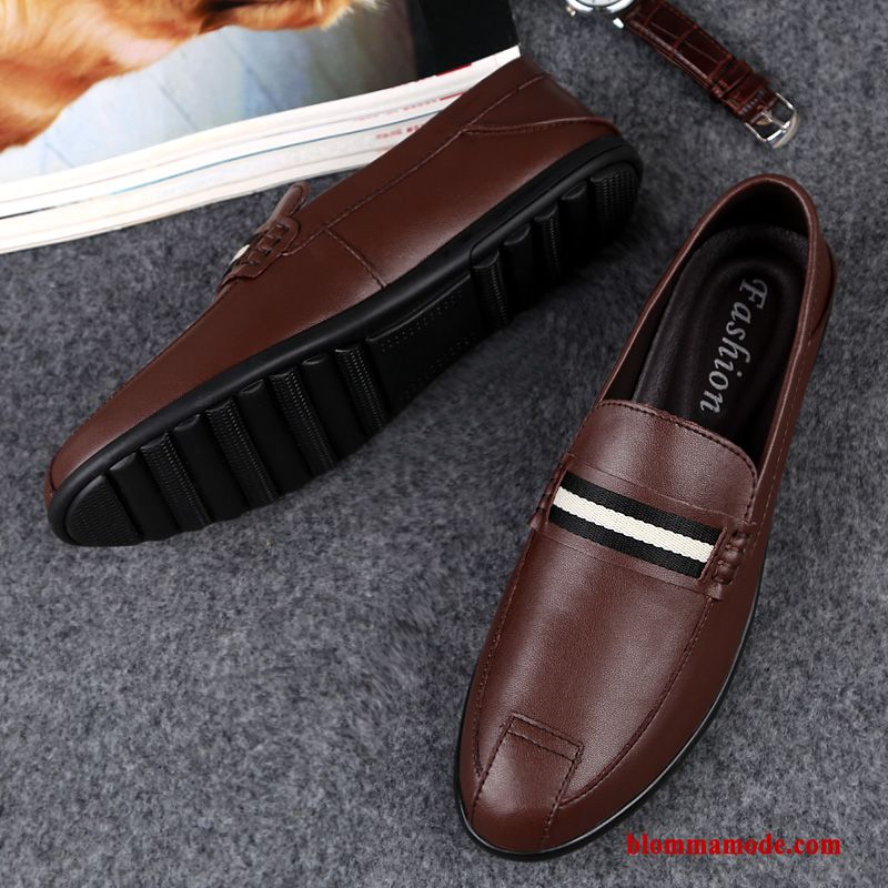 Loafers Läderskor Personlighet Trend Andningsbar Loafer Båtskor 2019 Casual Herr Svart