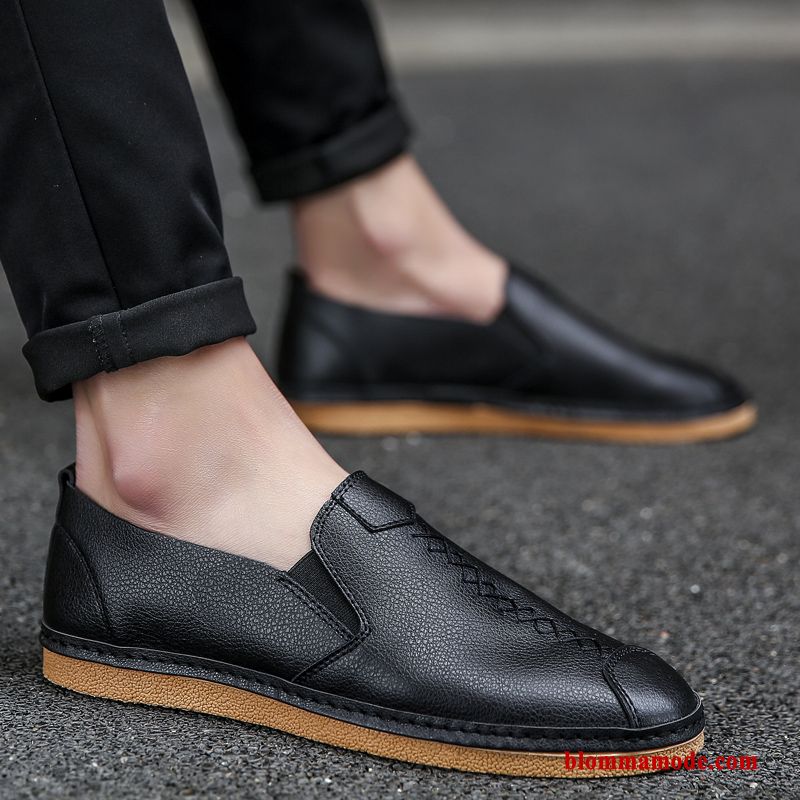 Loafers Läderskor Trend Sommar Höst British Allt Matchar Casual 2019 Herr Svart