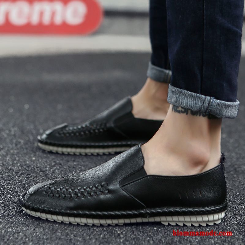 Loafers Skit Trend Herr Casual Student Skor Läderskor Adolescens Gul Vit Brun