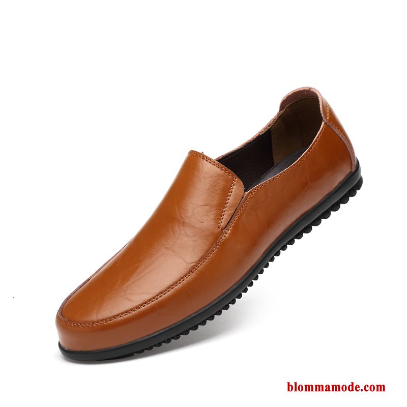 Loafers Skor Brun Sommar Läder Herr Läderskor Båtskor Skit