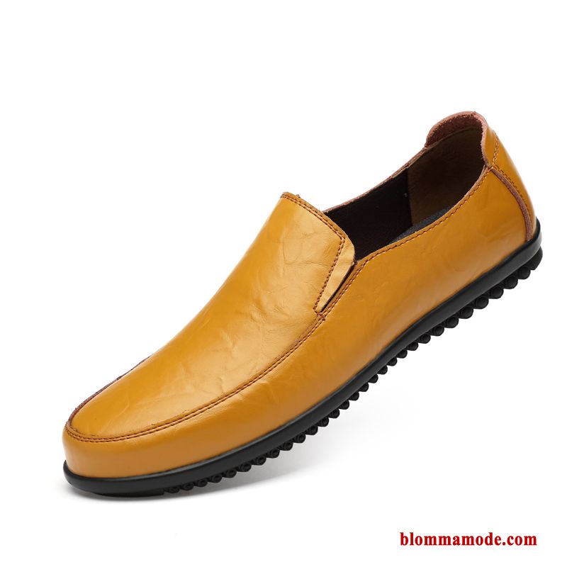 Loafers Skor Brun Sommar Läder Herr Läderskor Båtskor Skit