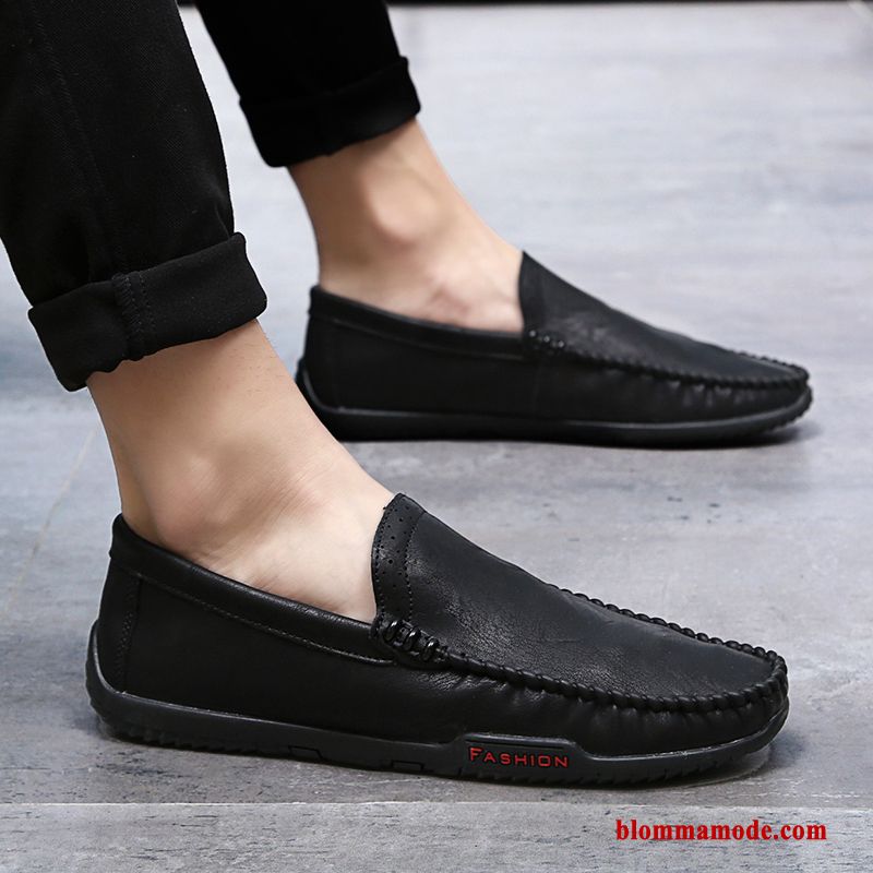 Loafers Skor Herr Trend Allt Matchar Sommar Casual Köra Bil Båtskor Svart