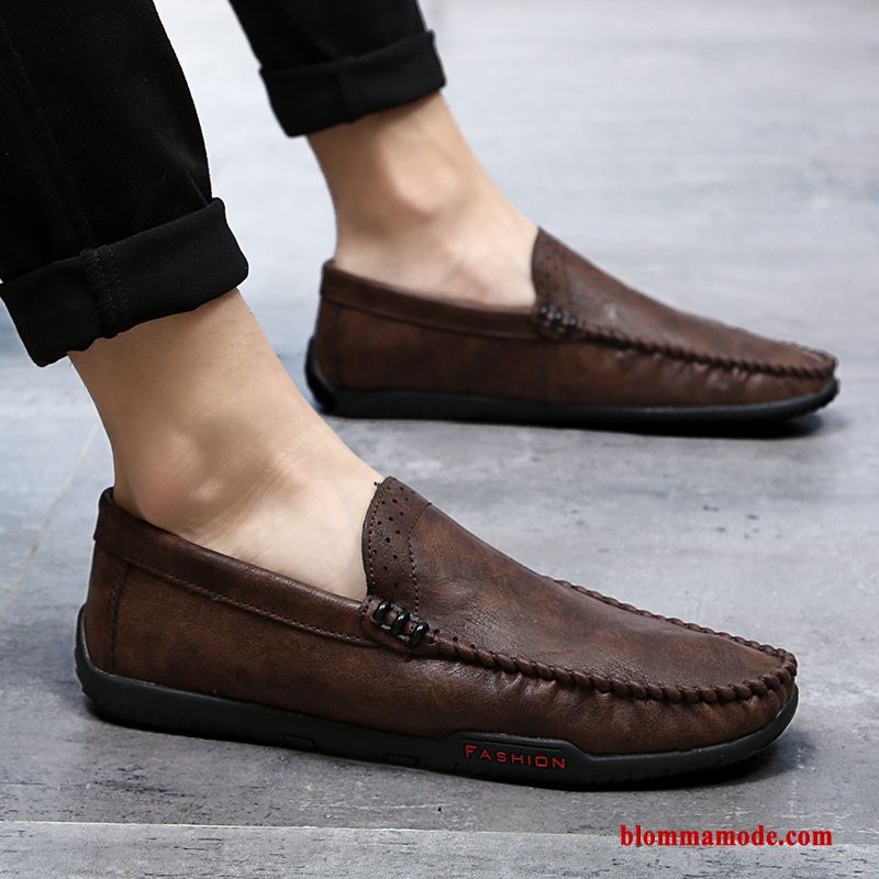 Loafers Skor Herr Trend Allt Matchar Sommar Casual Köra Bil Båtskor Svart