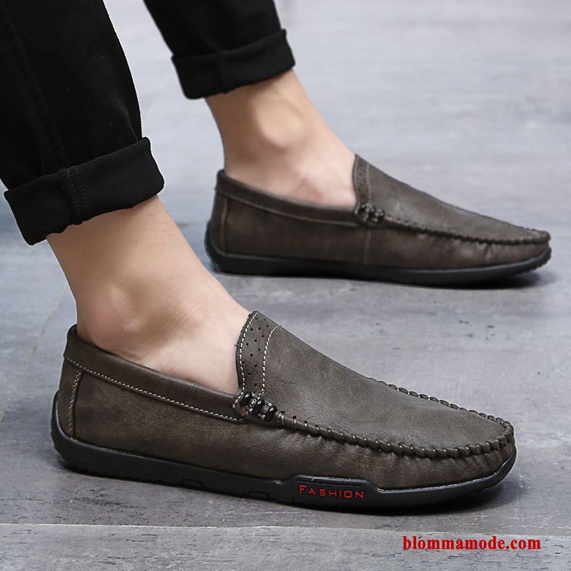 Loafers Skor Herr Trend Allt Matchar Sommar Casual Köra Bil Båtskor Svart