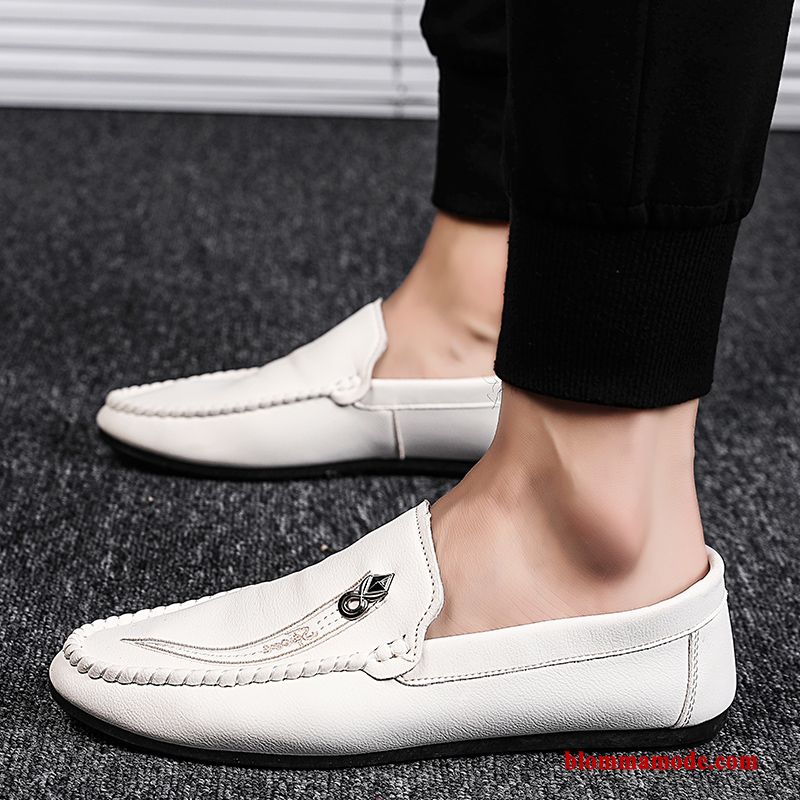 Loafers Skor Läderskor Herr Sommar Trend Casual Allt Matchar Slip On Svart