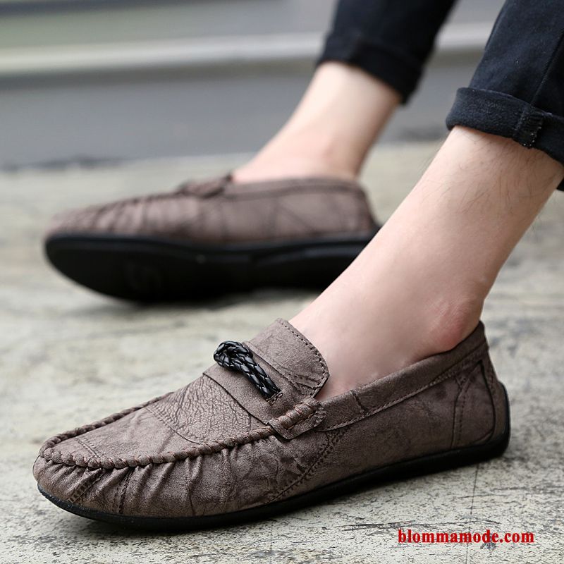 Loafers Trend Höst Slip On Loafer Herr Skor Båtskor Köra Bil Khaki