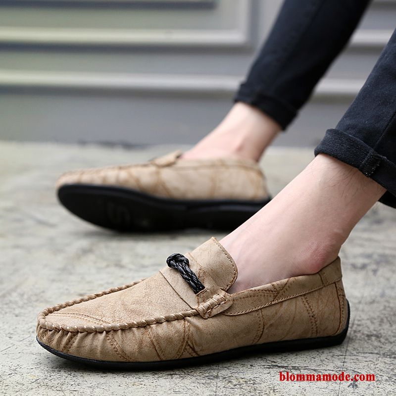 Loafers Trend Höst Slip On Loafer Herr Skor Båtskor Köra Bil Khaki