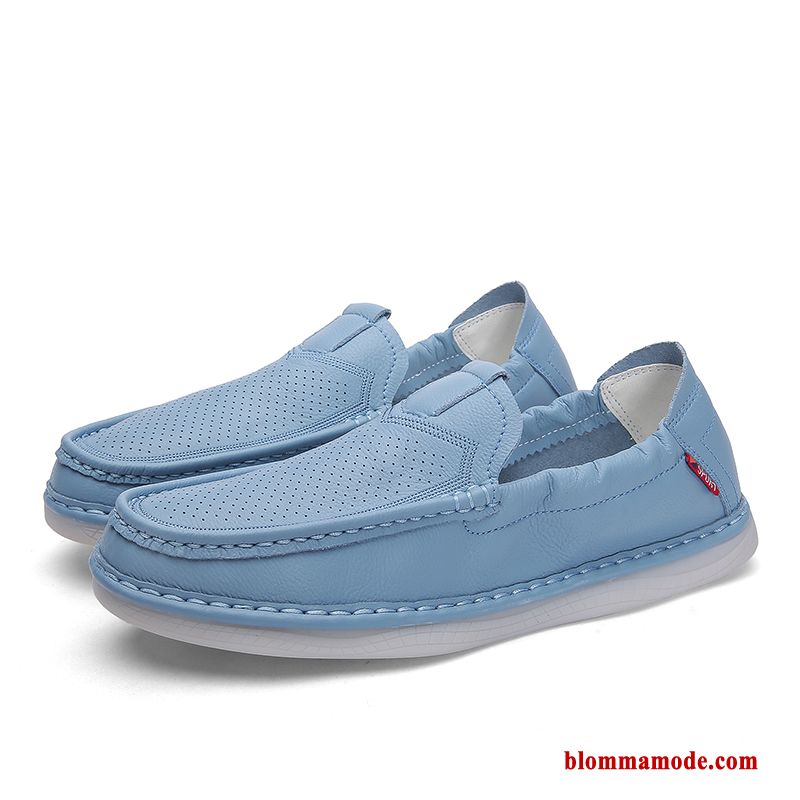 Loafers Trend Slip On Allt Matchar Läderskor British Herr Båtskor Sommar Blå