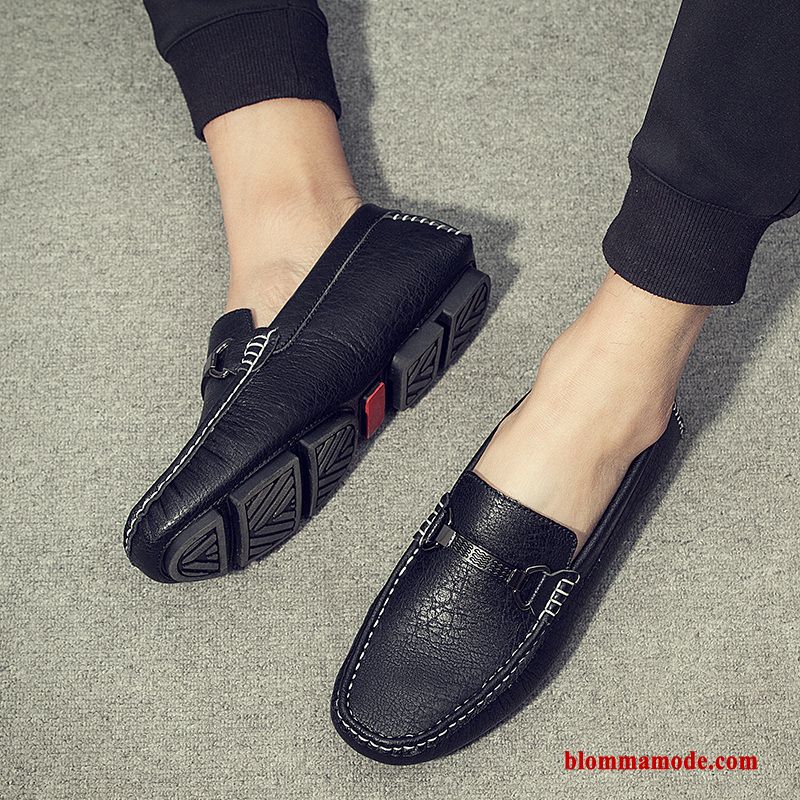 Loafers Trend Slip On Casual Läderskor Vår Båtskor Loafer Stor Storlek Herr Röd