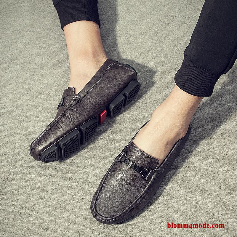 Loafers Trend Slip On Casual Läderskor Vår Båtskor Loafer Stor Storlek Herr Röd