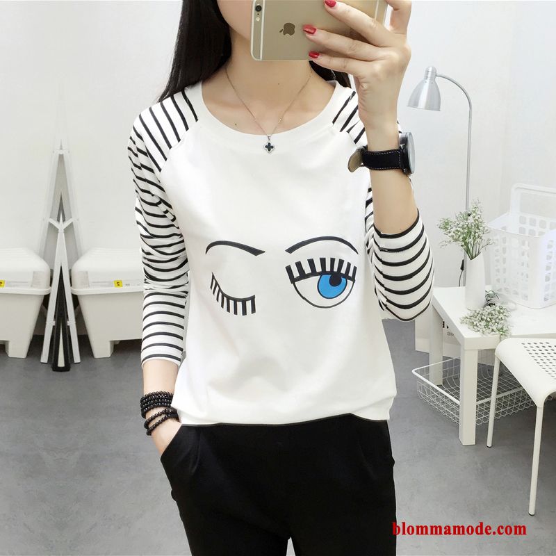 Långärmad T-shirt Höst Student Toppar Leggings Lösa Dam Ny
