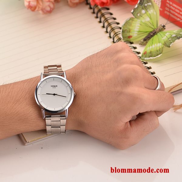 Mode Armbandsur Par Retro Trend Herr Student Dam Silver