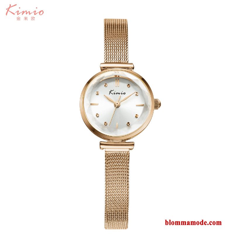 Mode Färg Student Dam Ny Enkel Trend Armbandsur Guld Beige