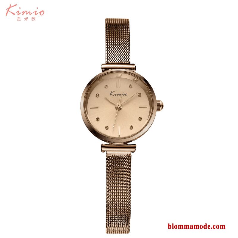 Mode Färg Student Dam Ny Enkel Trend Armbandsur Guld Beige