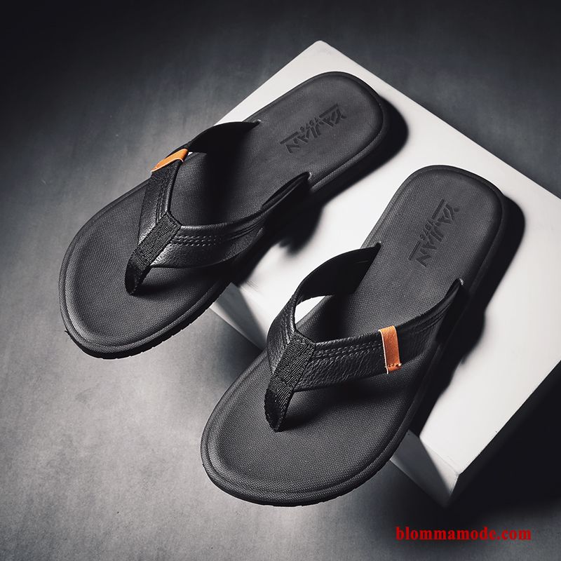 Mode Sommar Herr Tofflor 2019 Flip Flops Personlighet Glidskydds Svart