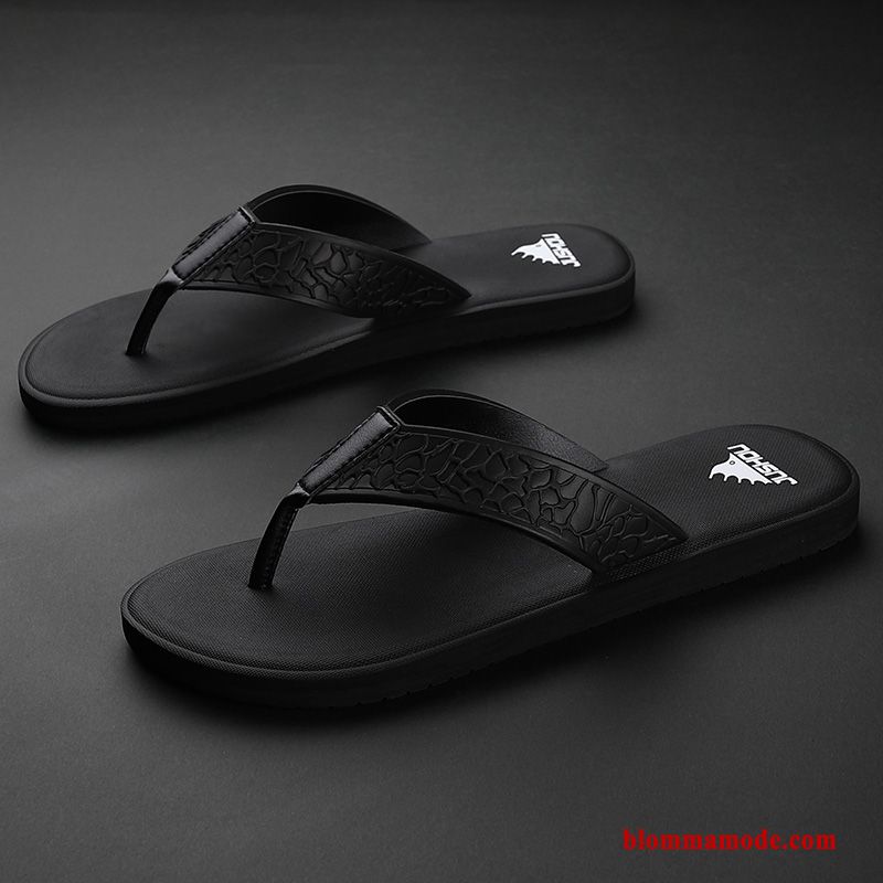 Mode Sommar Herr Tofflor 2019 Flip Flops Personlighet Glidskydds Svart