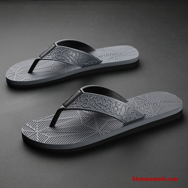 Mode Sommar Herr Tofflor 2019 Flip Flops Personlighet Glidskydds Svart