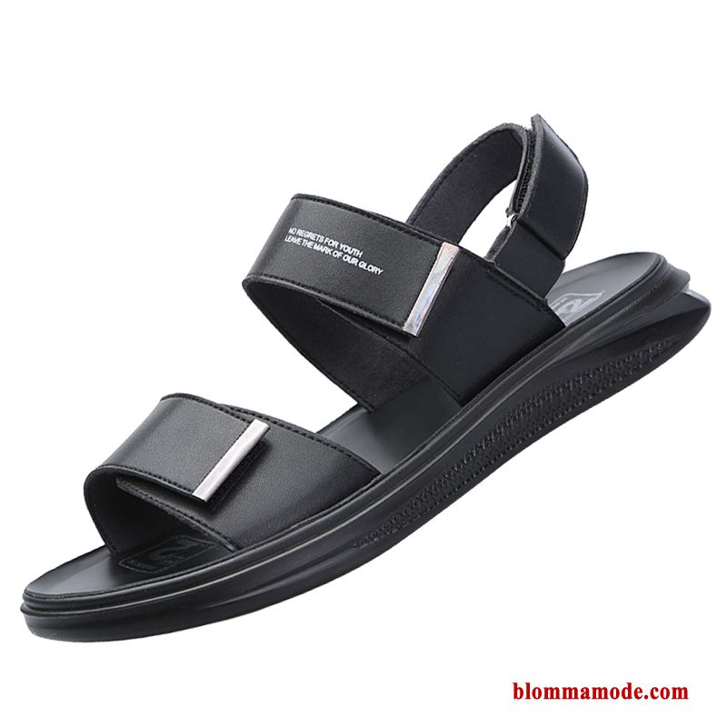 Nbsp;utomhus Sandaler 2019 Äkta Läder Sommar Stranden Casual Mjuka Herr Vit
