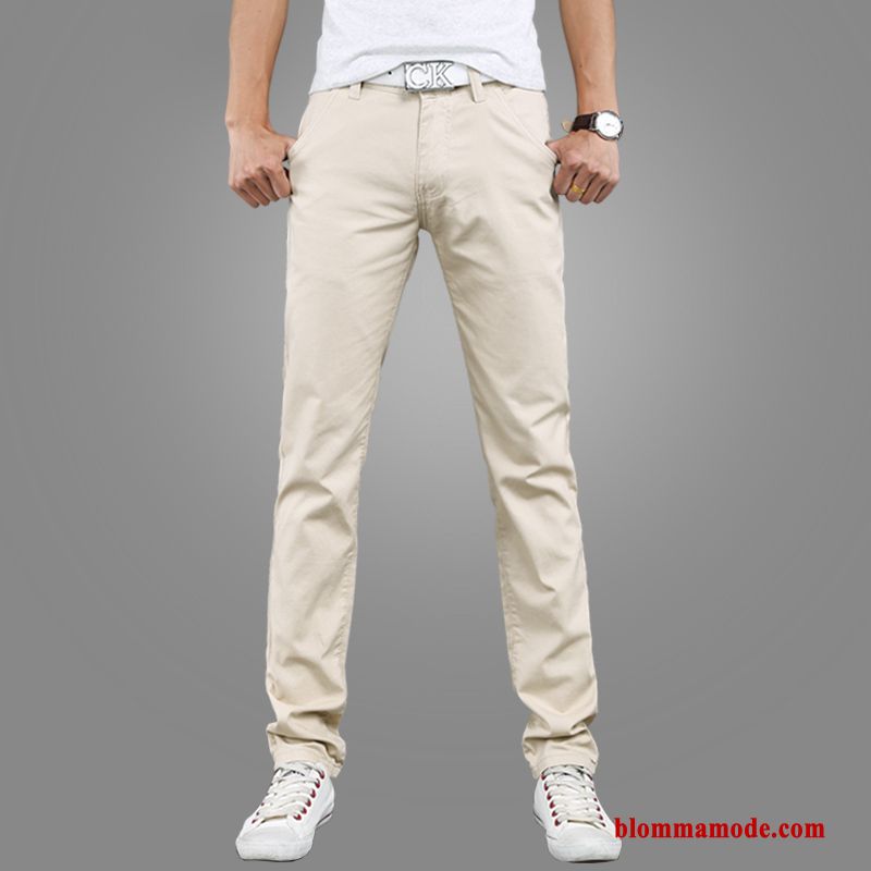 Rakt Herr Casual Byxor Trend Ungdom Kaki Ny Slim Fit